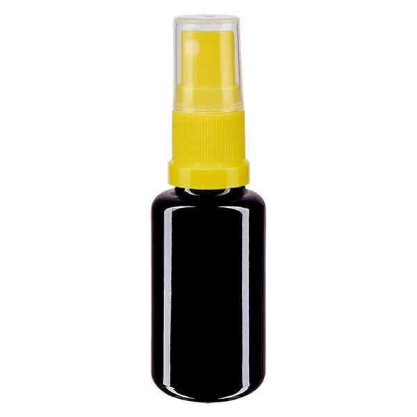 Apothekenflasche violett 20ml Sprayaufsatz gelb Apothekenflasche violett 20ml Sprayaufsatz gelb
