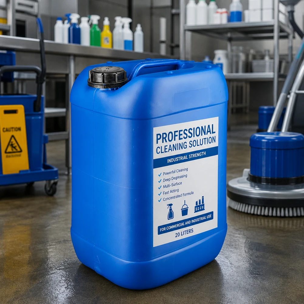 Kanister 25 Liter blau mit Schraubverschluss Originalitätsverschluss Robuster Kunststoffkanister 25 Liter blau für gewerbliche Reinigungs- und Entfettungsmittel