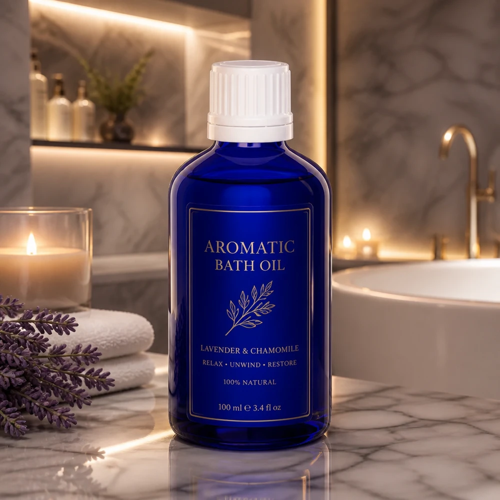 Apothekenflasche blau 100ml Tropfverschluss 1.2mm weiß Originalitätsverschluss Blaue Apothekerflasche 100ml mit OV und 0,7mm Dosiereinsatz für ätherische Öle und Badesätze