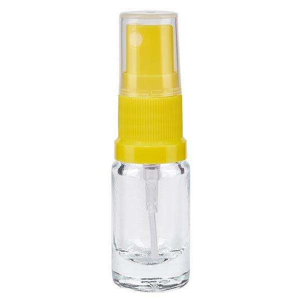 Apothekenflasche klar 5ml Sprayaufsatz gelb