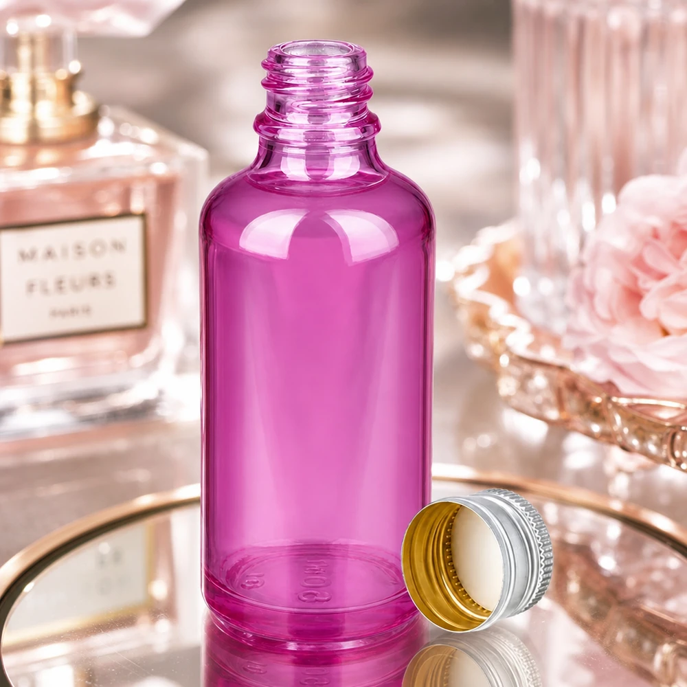 50ml Flasche 11mm Schraubverschluss Alu-Silberer Standard PurpleLine.UT18/50 50ml Flasche in Purple Glass mit praktischem Schraubverschluss für einfache Handhabung