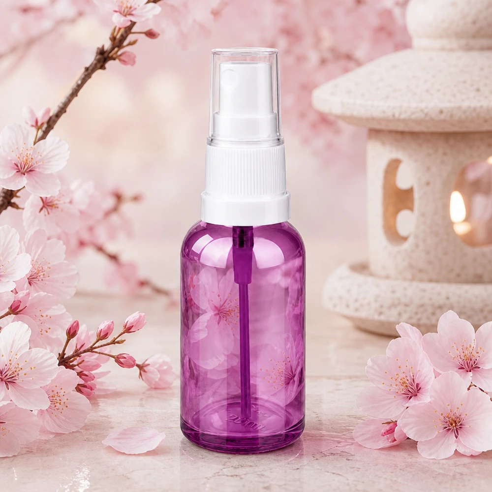 30ml Sprayflasche weiss/transparent Standard PurpleLine UT18/30 Nachfüllbare 30ml Sprayflasche transparent lila mit feinem Sprühnebel Funktion