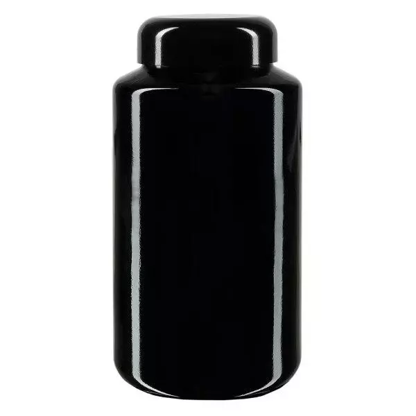 Weithalsdose Violettglas 500ml, mit schwarz Deckel Weithalsdose Violettglas 500ml, mit schwarz Deckel