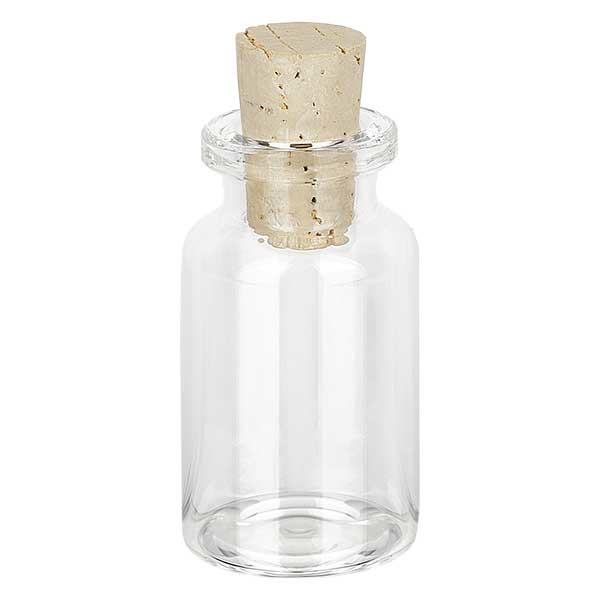 Flasche Klarglas 10ml mit Korken 11/14mm Flasche Klarglas 10ml mit Korken 11/14mm