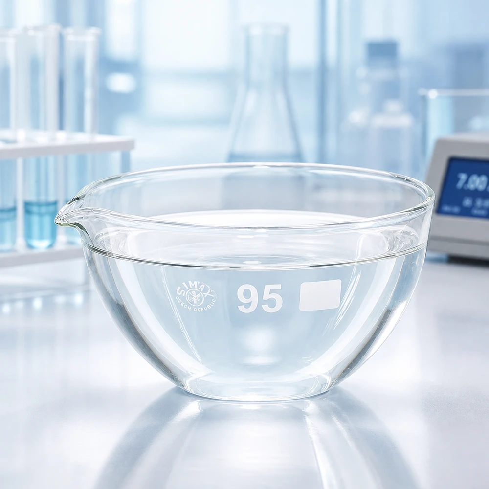 170ml Abdampfschale mit Ausguss Borosilikat ø95mm Chemikalienresistente Borosilikat Abdampfschale mit Ausguss für Forschung und Entwicklung