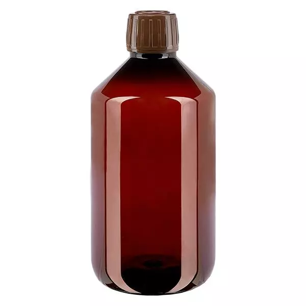 PET Flasche 500ml mit braunem Verschluss Originalitätsverschluss PET Flasche 500ml mit braunem Verschluss Originalitätsverschluss