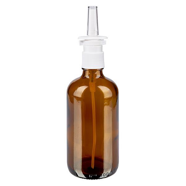 Apothekenflasche braun 100ml Nasenzerstäuber weiß Standard Apothekenflasche braun 100ml Nasenzerstäuber weiß Standard