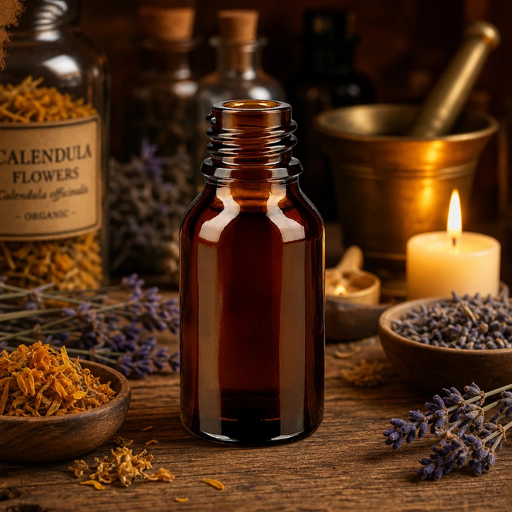 Braune Apothekenflasche 30ml hohe Form - traditionelle Pharmazie-Optik für Naturheilmittel