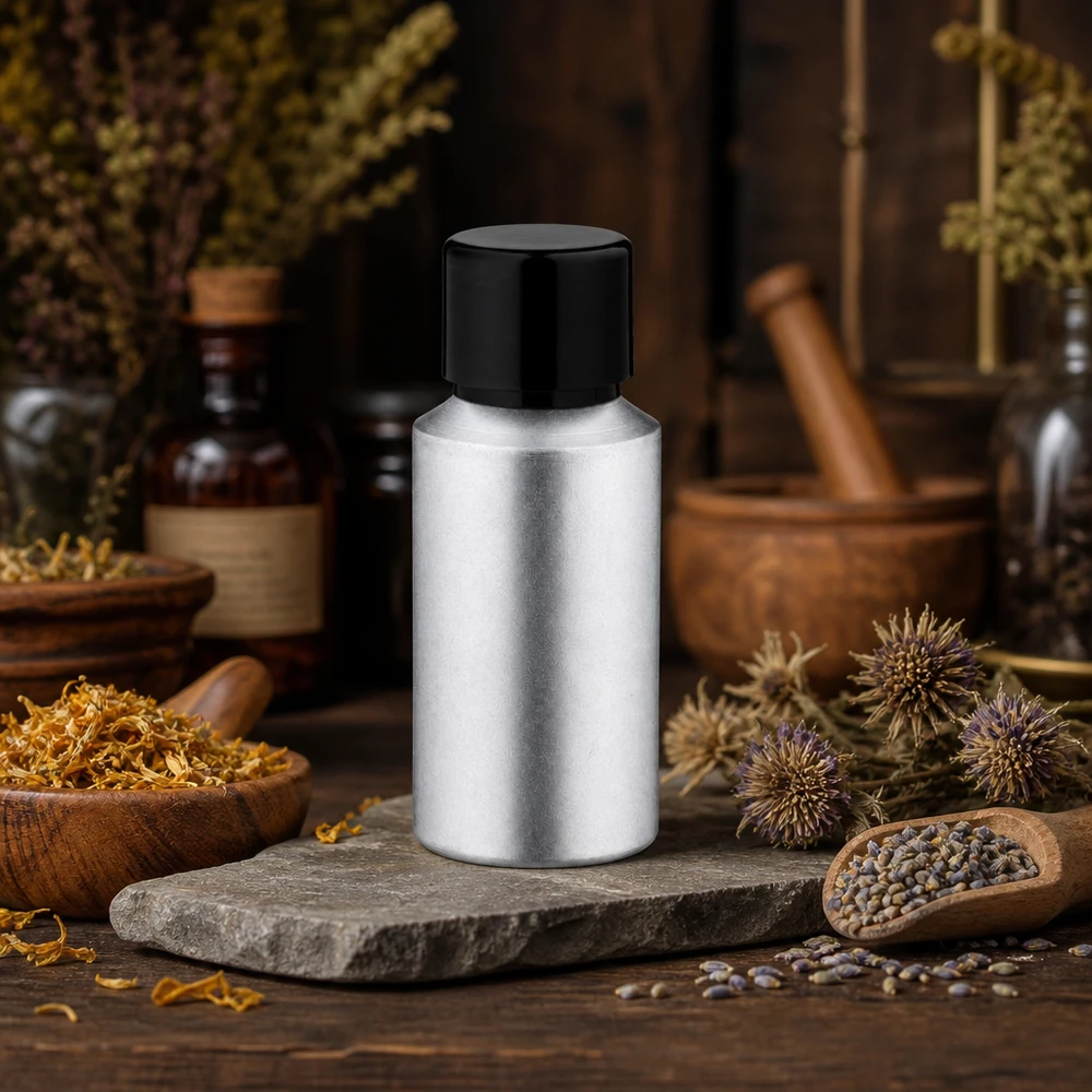 Professionelle gebeizte 30ml Aluminiumflasche mit dichtem Verschluss für Aromatherapie