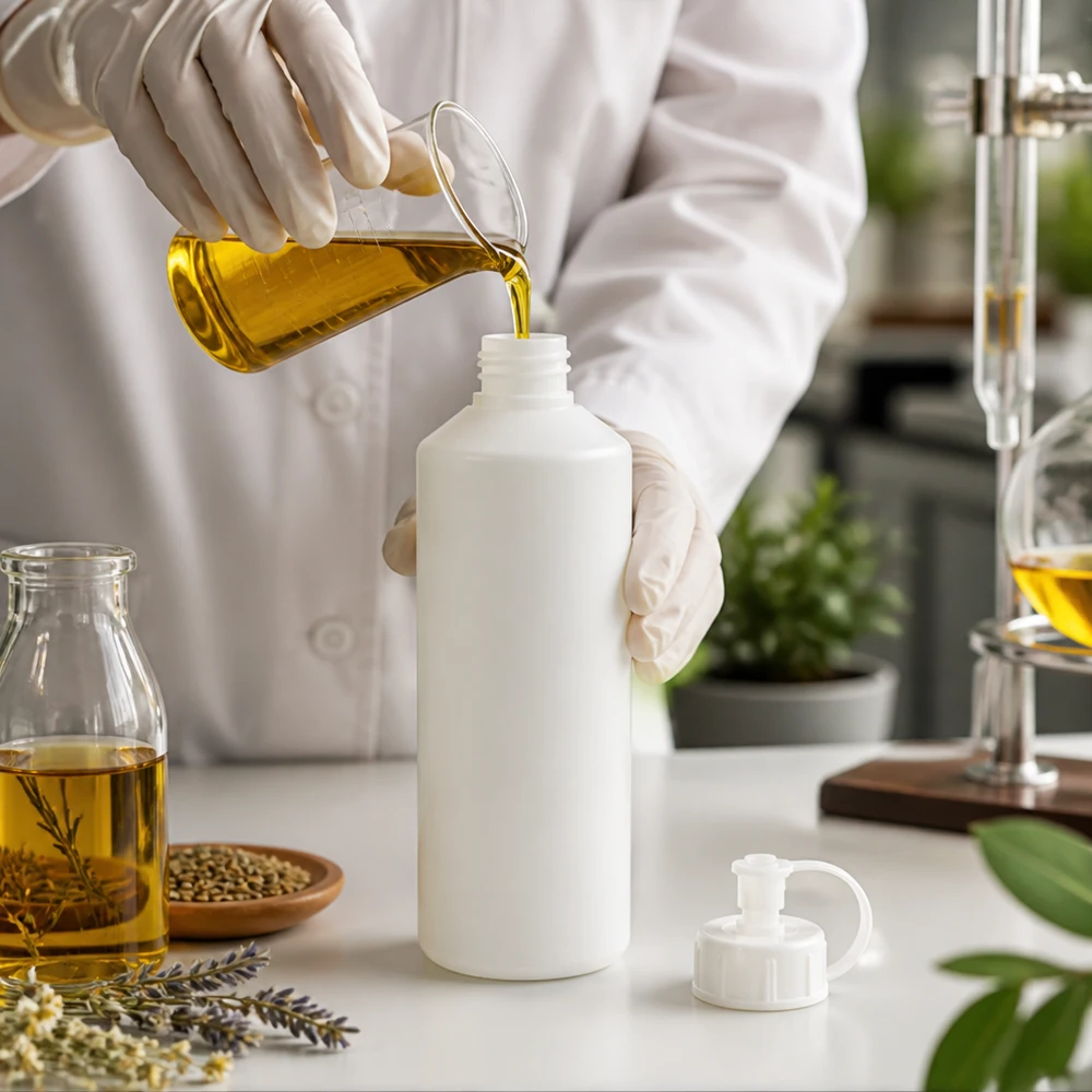 Apothekenflasche HDPE 100ml weiß mit Spritzverschluss Naturkosmetik Herstellung mit weißer 100ml Apothekenflasche HDPE und Pflanzenextrakten
