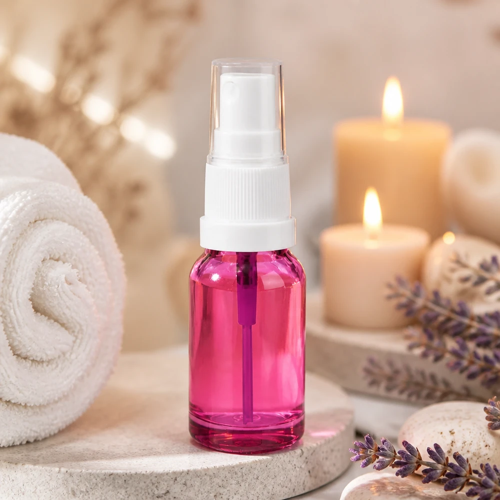 10ml Sprayflasche weiss/transparent Standard PurpleLine UT18/10 10ml Kosmetikflasche transparent violett ideal für selbstgemachte Gesichtswasser und Toner
