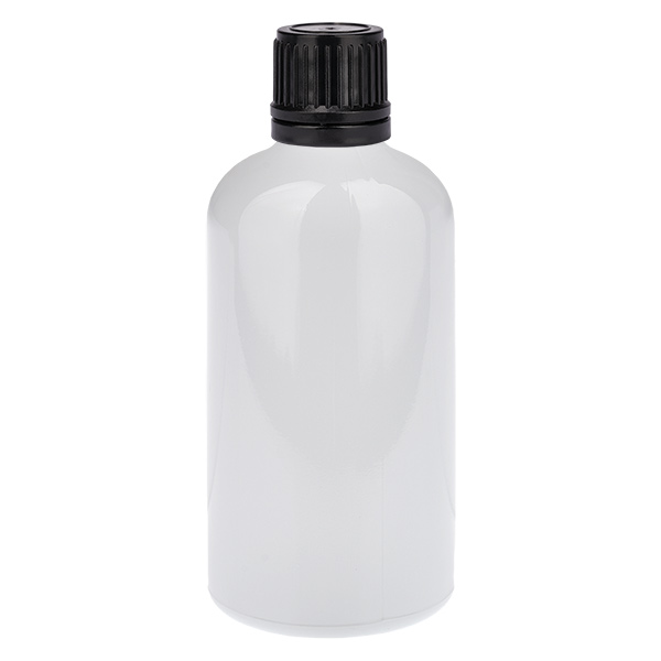 100ml Flasche 11mm Schraubverschluss schwarz Originalitätsverschluss WhiteL. UT18/100