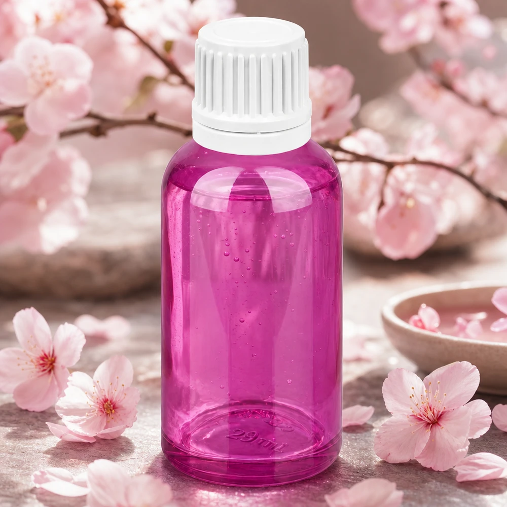 30ml Tropfflasche 0.7mm weiss Originalität Schraubverschlusserschluss PurpleLine UT18/30 Violette Tropfflasche 30ml mit UT18 Gewinde für professionelle Kosmetik und Pharmazie