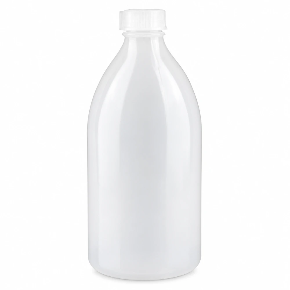Enghals Schraubflasche 500ml aus lebensmittelechtem HDPE für Laboranwendungen