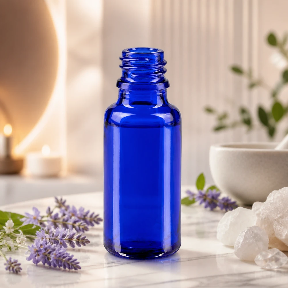 Tropfflasche 20ml DIN 18 BLAUGLAS Professionelle 20ml Apothekerflasche aus blauem Glas für Homöopathie und alternative Medizin