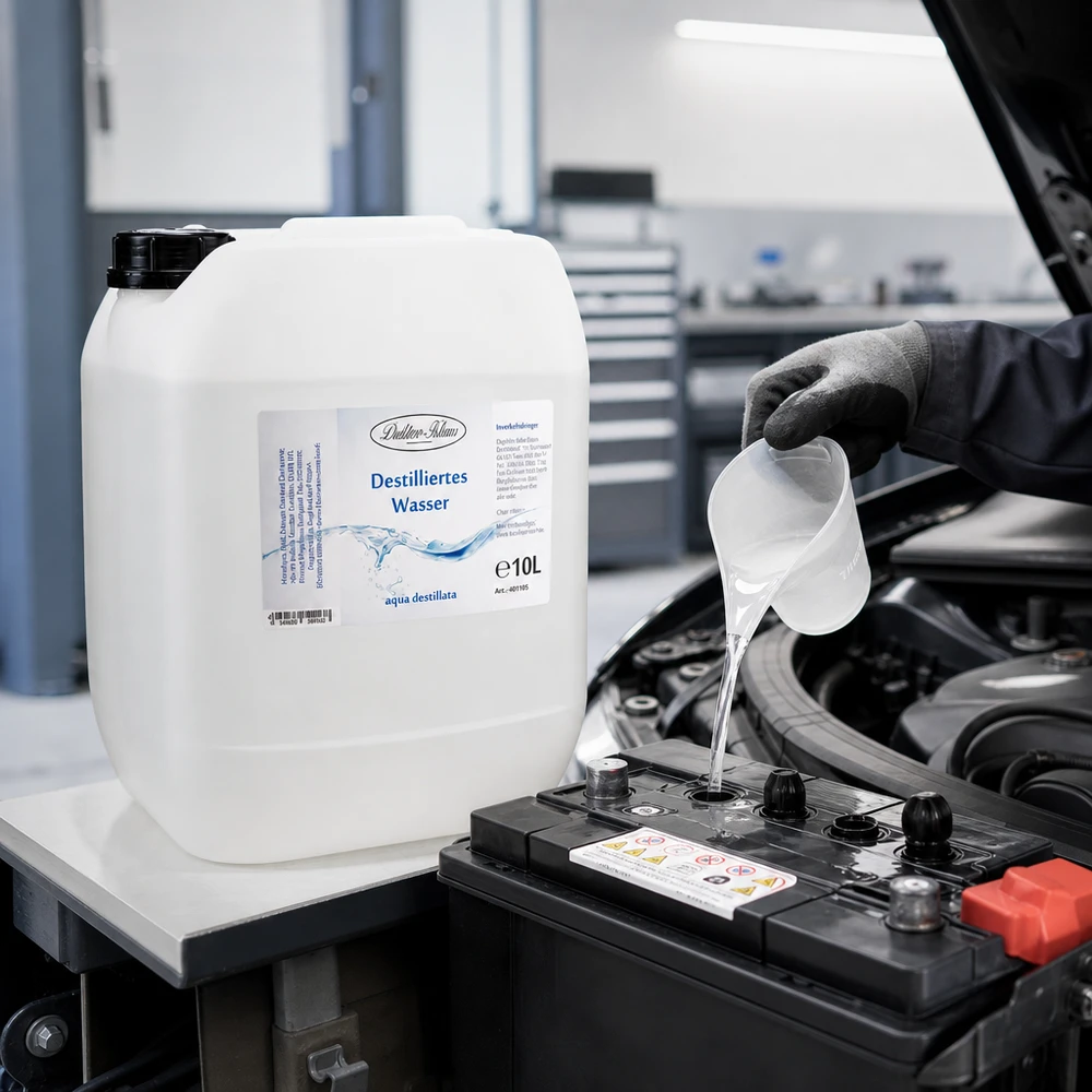 10L Kanister destilliertes Wasser Doktor-Klaus mit ergonomischem Griff für einfache Handhabung