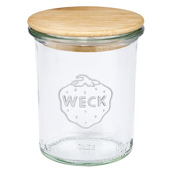 160ml Sturzglas WECK RR60 mit Holzdeckel