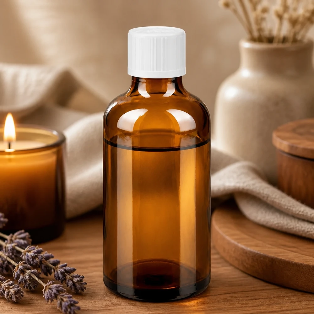 Apothekerflasche 50ml aus UV-schützendem Braunglas mit kindersicherem Weißverschluss und Tropfeinsatz