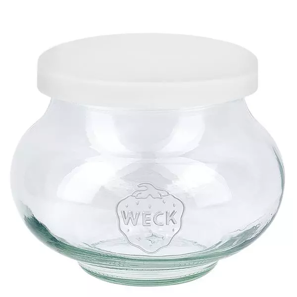 560ml Schmuckglas WECK mit Silikondeckel weiß