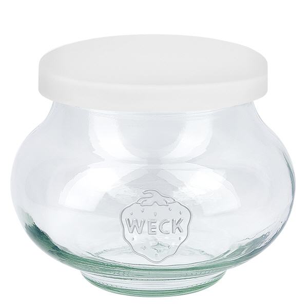 560ml Schmuckglas WECK mit Silikondeckel weiß