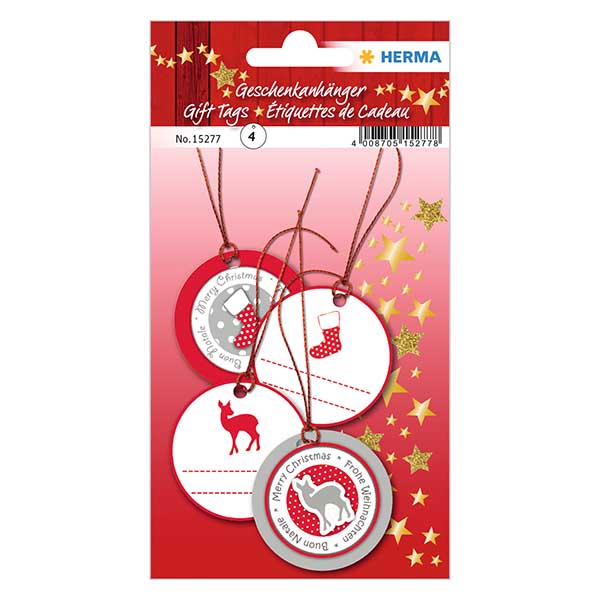 Anhänger "Rehkitz rot" (4 Stück) mit 3D Glitzer