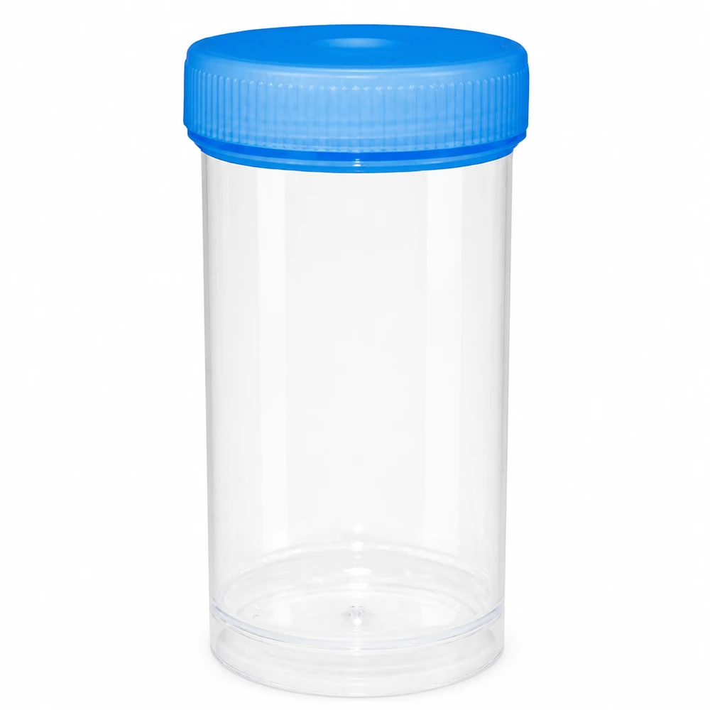 Universal Kunststoffdose (Pathogefäss) 100ml Universaldose 100ml für Laborproben aus lebensmittelechtem transparentem Kunststoff