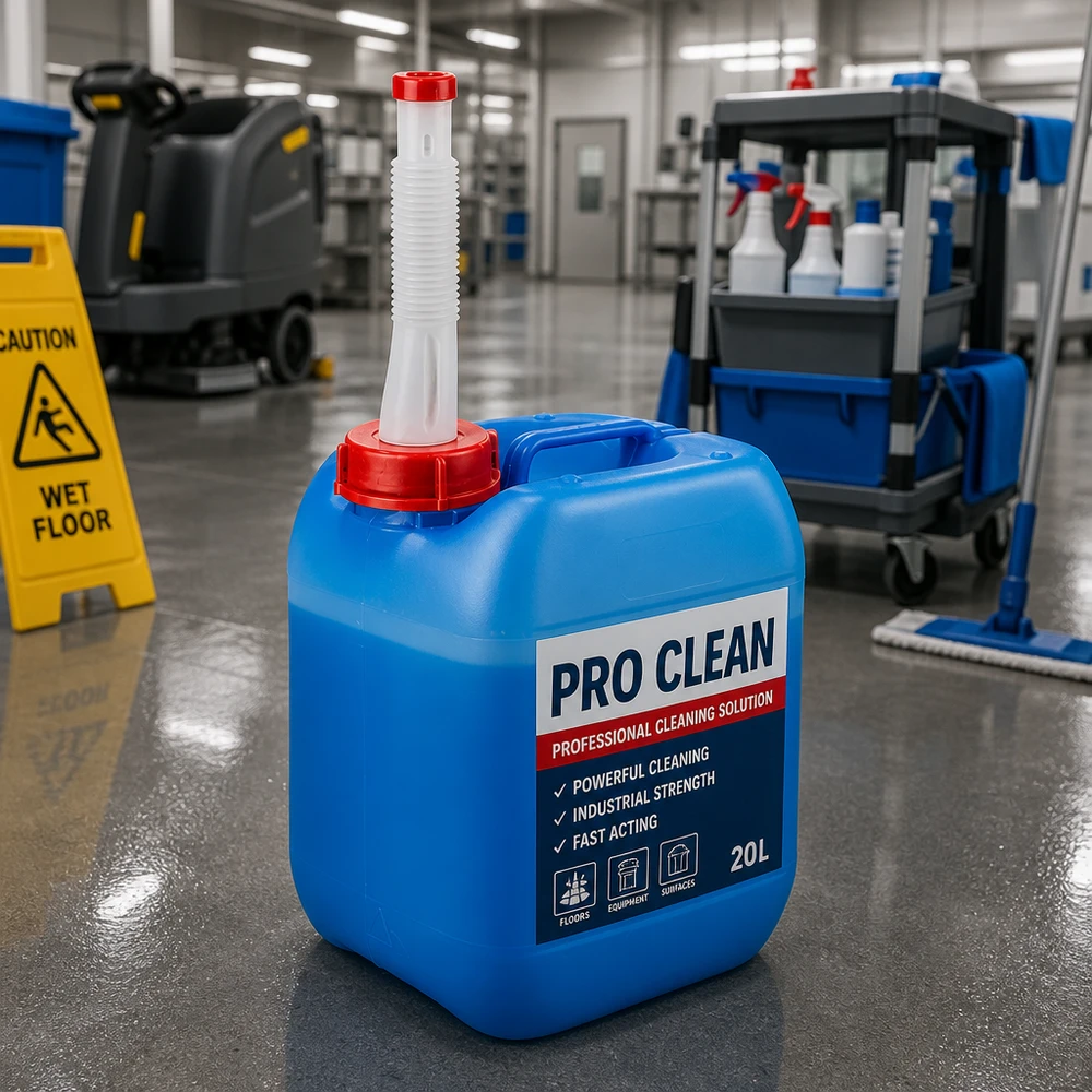 Robuster Flüssigkeitskanister 5 Liter mit rotem Schraubverschluss und flexiblem Ausgießer