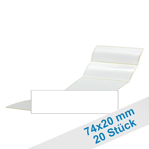 20er Pack Etiketten 20x74mm zum Beschriften