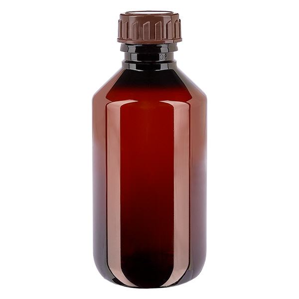 PET Flasche 200ml mit braunem Verschluss Standard PET Flasche 200ml mit braunem Verschluss Standard