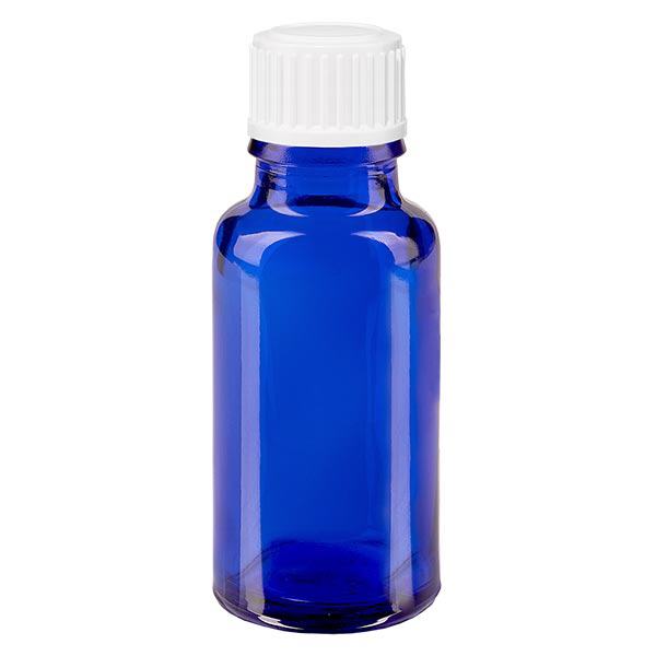 Apothekenflasche blau 20ml Schraubverschluss weiß Globuli Standard Apothekenflasche blau 20ml Schraubverschluss weiß Globuli Standard