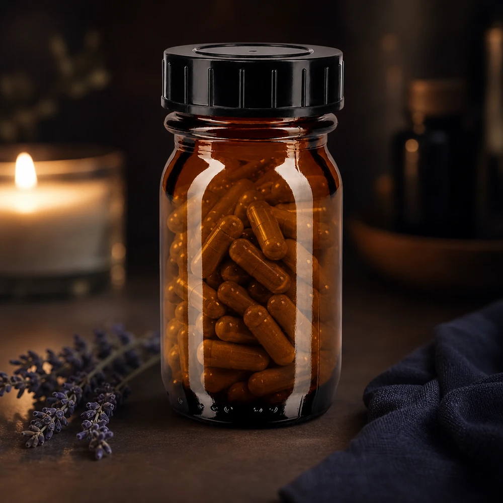 Kompakte 30ml Glasflasche braun mit praktischem Weitmund für einfache Befüllung