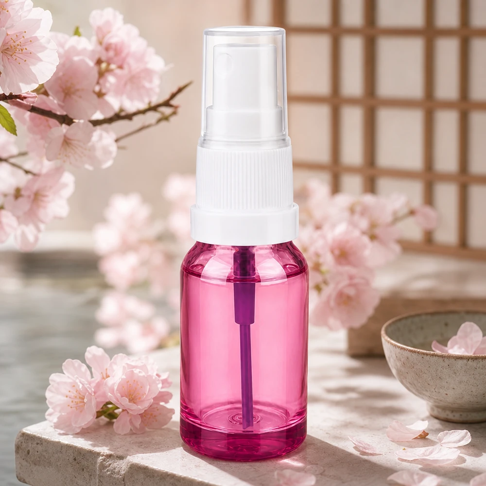 10ml Sprayflasche weiss/transparent Standard PurpleLine UT18/10 10ml Sprayflasche in stilvollem transparentem Design ideal für hochwertige Hautpflegeprodukte