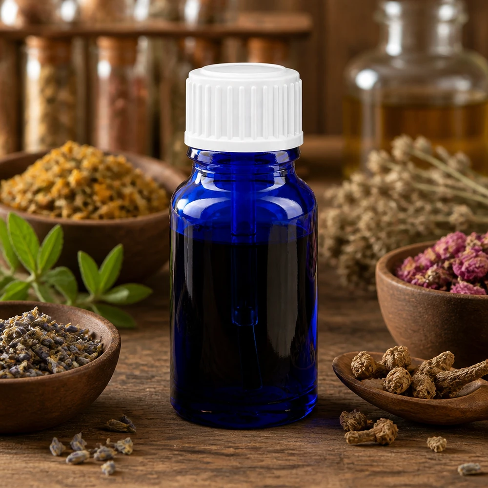 Apothekenflasche blau 10ml Schraubverschluss weiß Pinsel Apothekerglas 10ml in Kobaltblau mit weißem Verschluss für ätherische Öle und Tinkturen