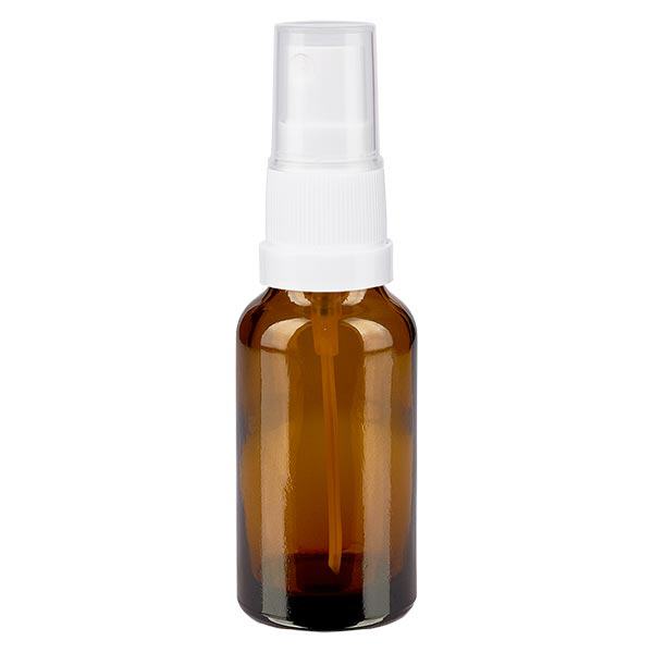 Apothekenflasche braun 20ml Sprayaufsatz weiß Apothekenflasche braun 20ml Sprayaufsatz weiß