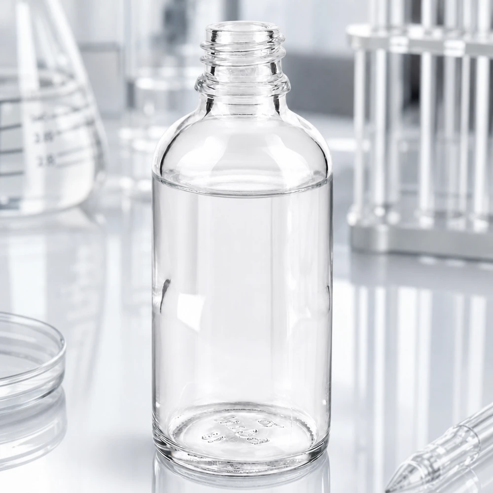 50ml ApoGlas Flasche mit stabilem Boden und ergonomischer Form für sichere Handhabung