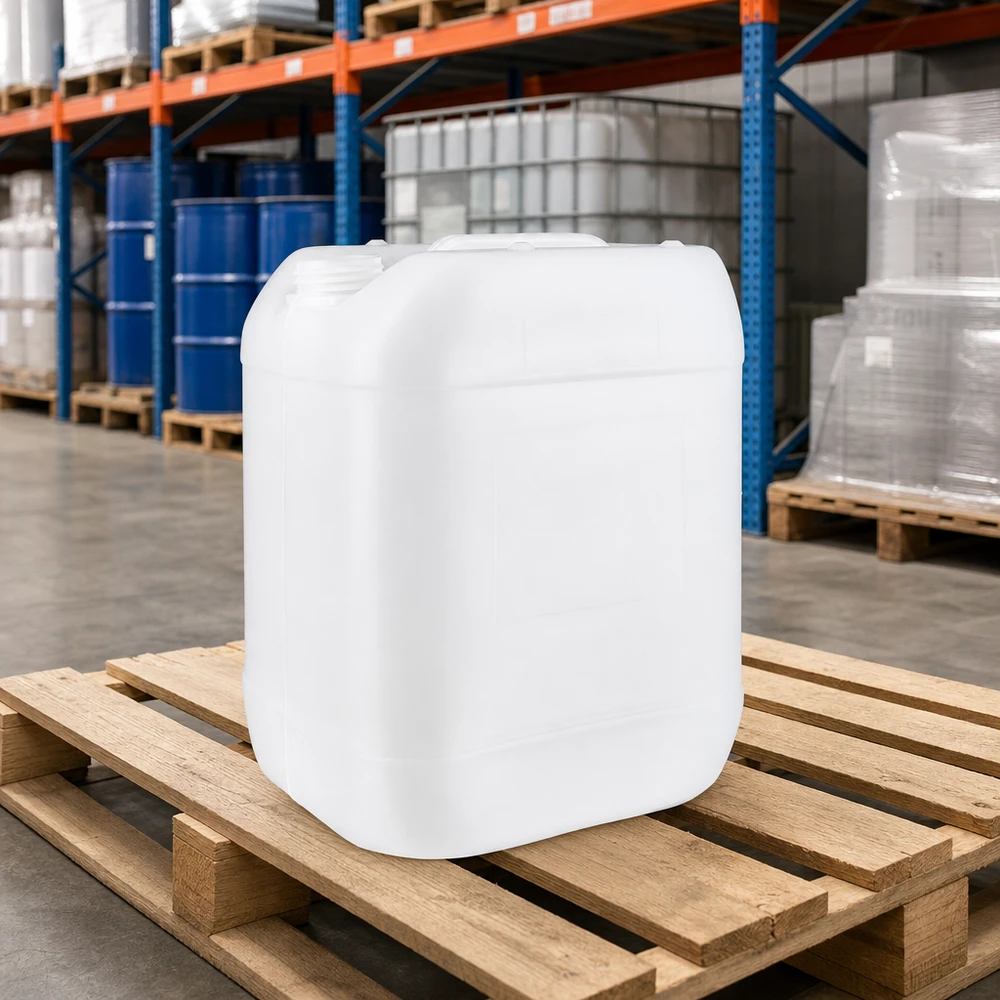 Rechteckiger Kunststoffkanister 20 Liter ohne Verschluss mit ergonomischem Griffbereich