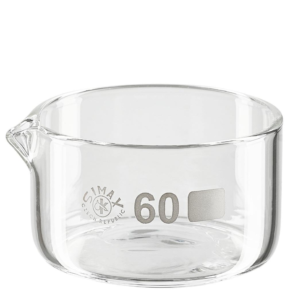 60ml Kristallisierschale mit Ausguss Borosilikat ø60mm 60ml Kristallisierschale mit Ausguss Borosilikat ø60mm