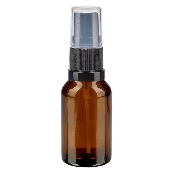 Apothekenflasche braun 15ml Sprayaufsatz schwarz Apothekenflasche braun 15ml Sprayaufsatz schwarz