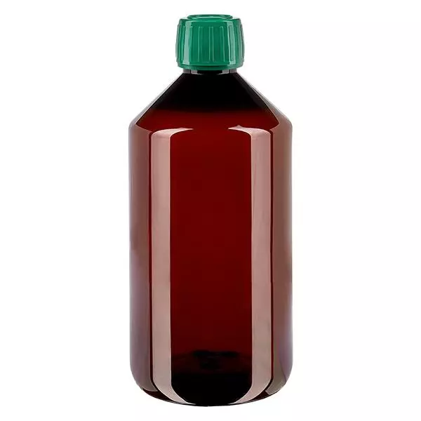 PET Flasche 750ml mit grünem Verschluss Originalitätsverschluss PET Flasche 750ml mit grünem Verschluss Originalitätsverschluss