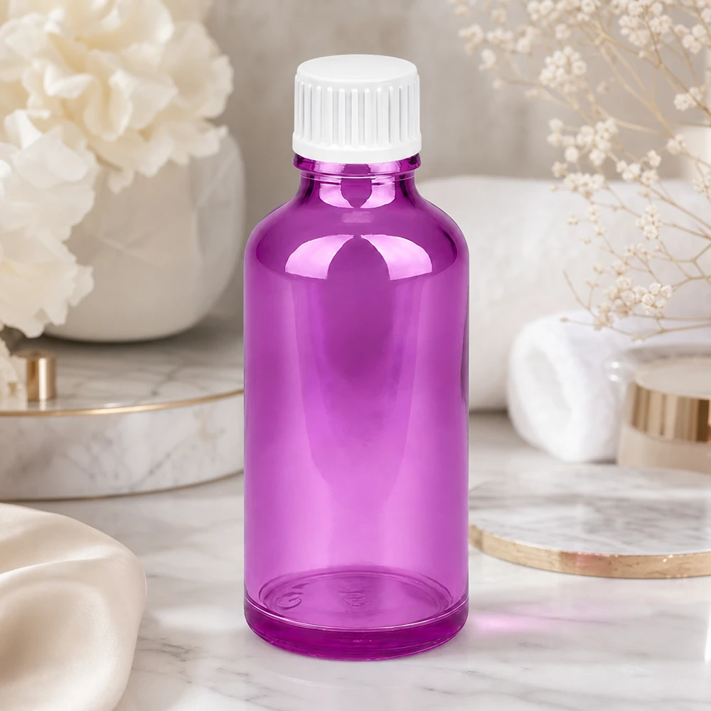 50ml Tropfflasche 0.9mm weiss Standard PurpleLine. UT18/50 50ml Flasche mit weißem Tropfverschluss STD für einfache Handhabung und Lagerung