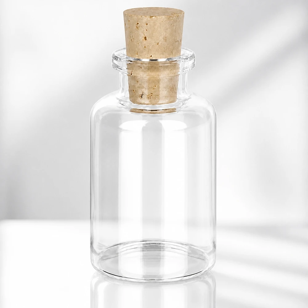 Vorratsflasche aus Klarglas 30ml mit Korkstopfen 11/14mm für Öle Essenzen und Tinkturen