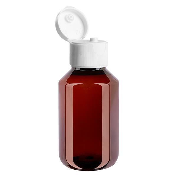 PET Flasche 100ml mit weißem KlappVerschluss