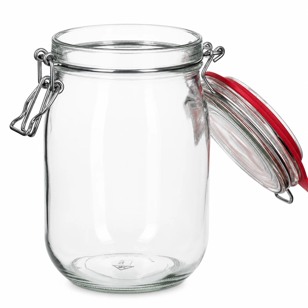 Robustes Glasgefäß mit Metallverschluss 1140ml Fassungsvermögen für Vorratshaltung