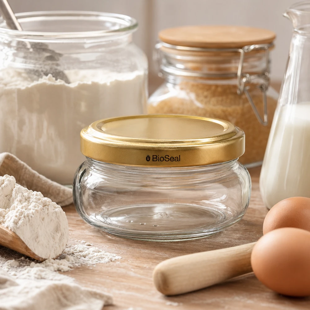 120ml Terrinenglas mit BioSeal Deckel gold UNiTWIST