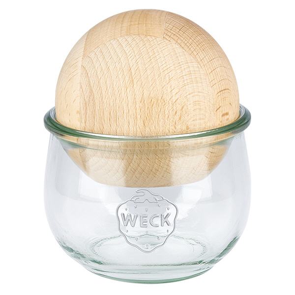 580ml Tulpenglas WECK RR100 mit Holzkugel Buche