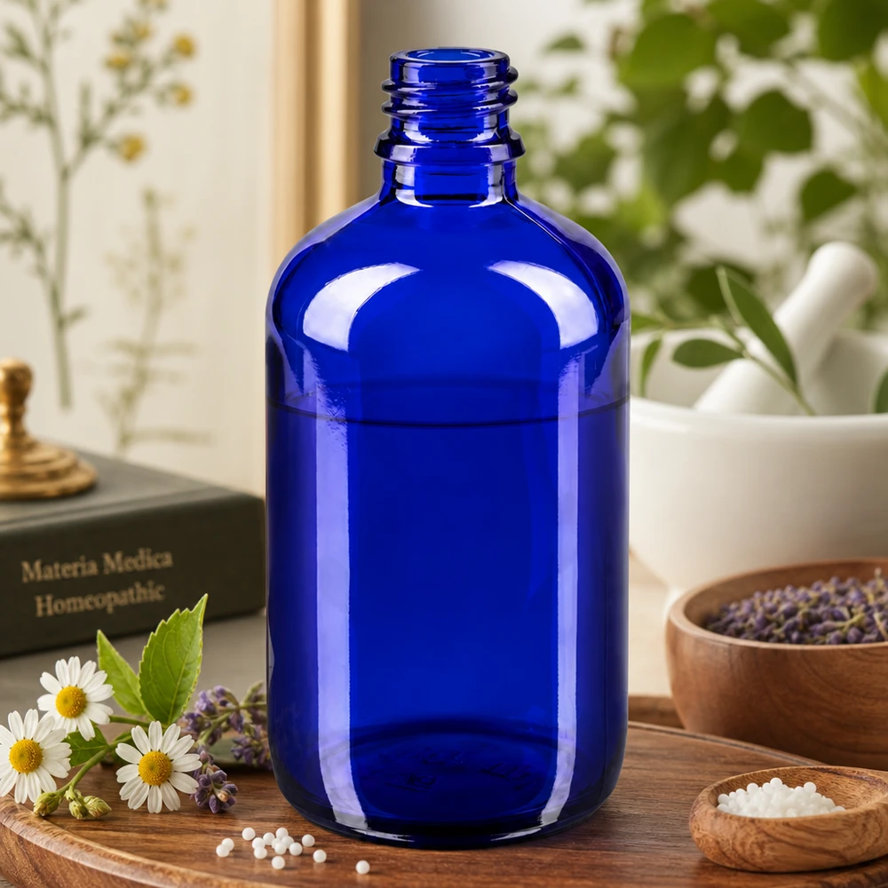 Tropfflasche 100ml DIN 18 BLAUGLAS 100ml ApoGlas Flasche in Cobaltblau ideal für homöopathische Mittel und Tinkturen