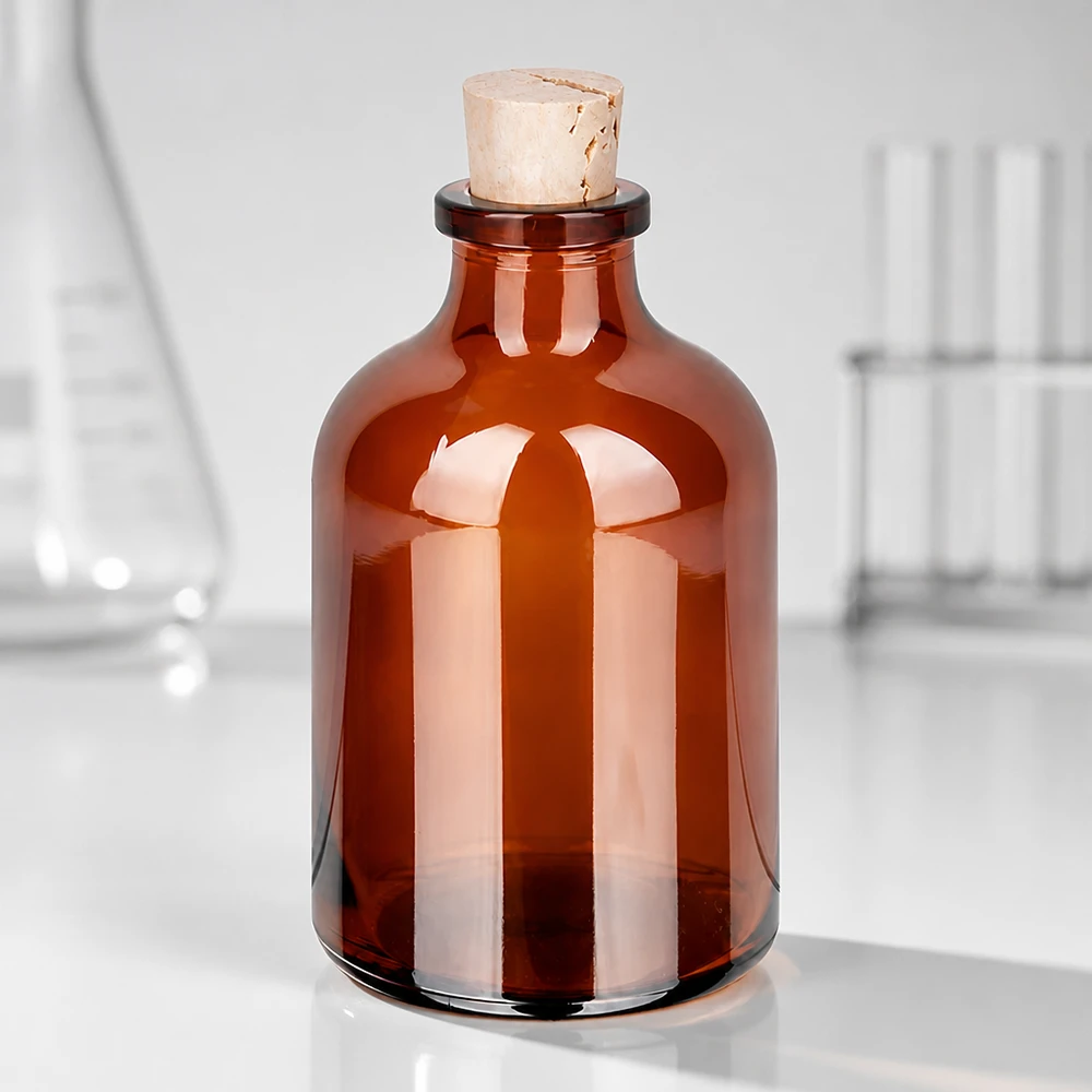 Flasche Braunglas 50ml mit Korken 11/14mm UV-Schutz Braunglasflasche 50ml mit Korken für Aromatherapie und Naturkosmetik