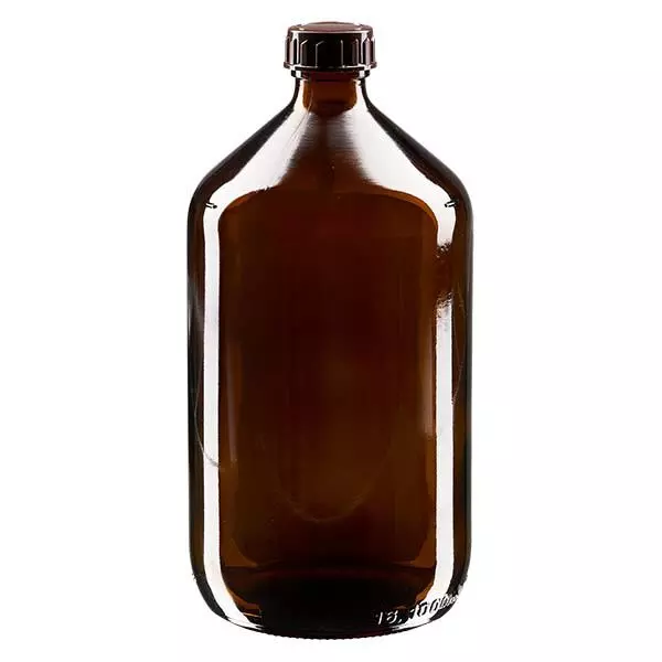 1000ml Medizinflasche braun, mit Verschluss braun ApoGlas 1000ml Medizinflasche braun, mit Verschluss braun ApoGlas