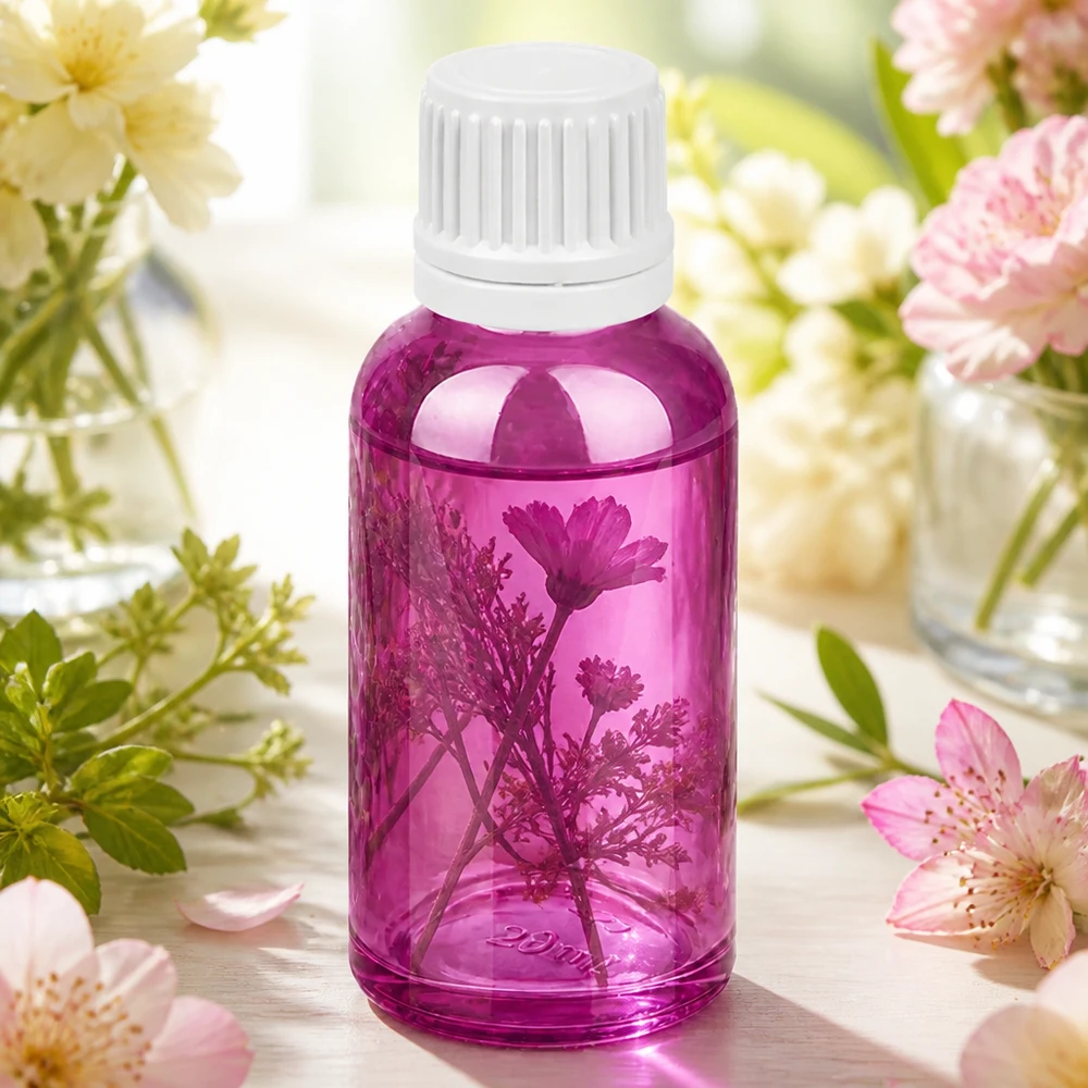 30ml Flasche 11mm Schraubverschluss weiss Originalität Schraubverschlusserschluss PurpleLine UT18/30 30ml Flasche in elegantem Violett mit weißem Verschluss für DIY Kosmetik und Mischungen