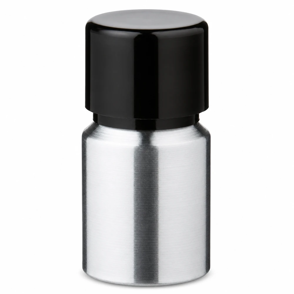 10ml geschliffene Aluflasche mit Schraubkappe Hochwertige Aluflasche 10ml mit matter Oberfläche und dichtem Schraubverschluss
